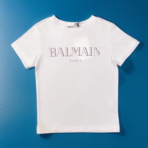 Balmain – T Shirt bianca logata