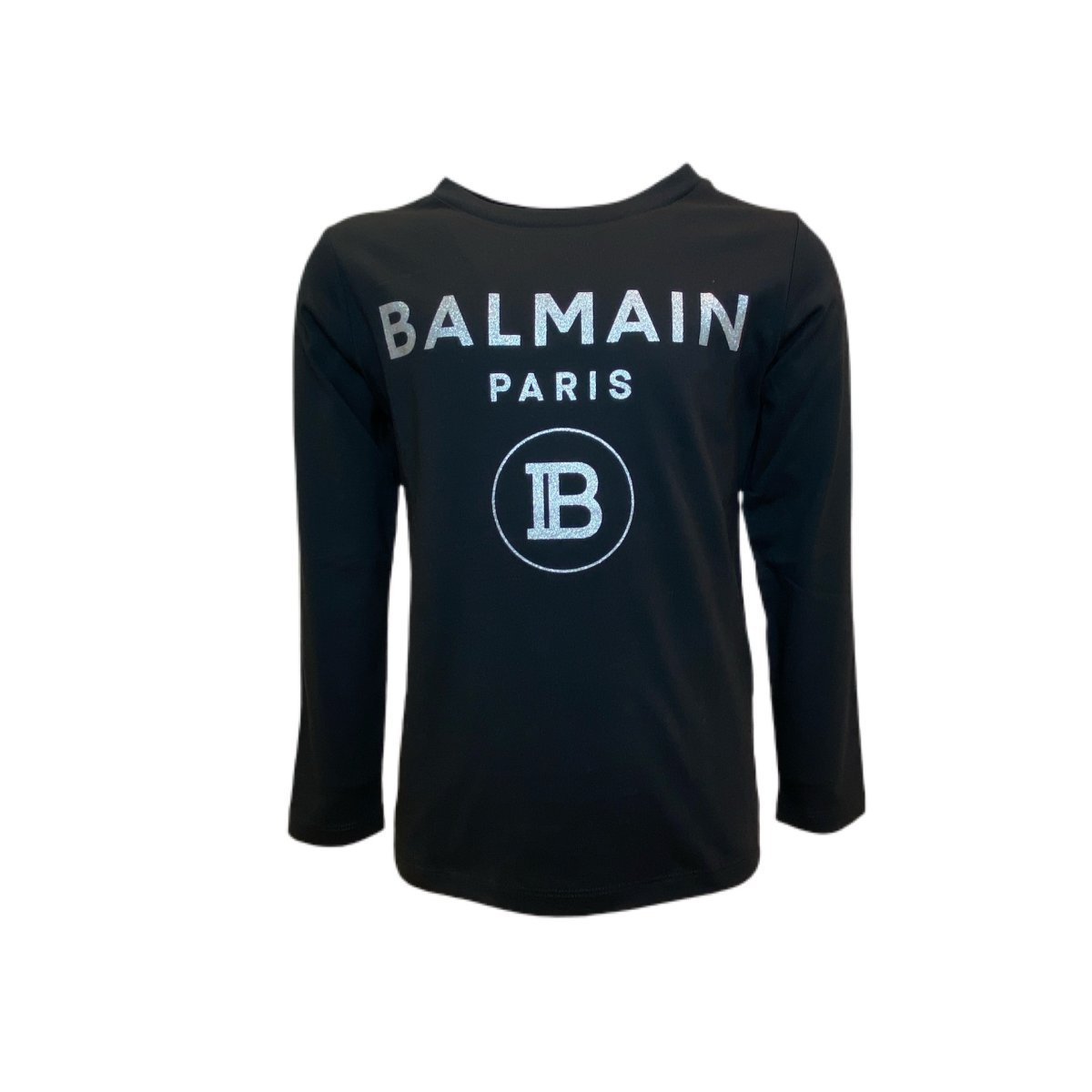 Balmain – T-shirt manica lunga con logo centrale bimba - immagine 2