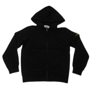 Stone Island – Felpa nera con cappuccio bimbi
