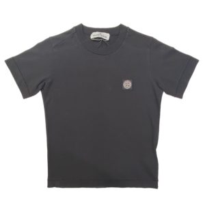 Stone Island – T Shirt nera manica corta logata