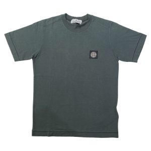 Stone Island – T Shirt verde logata