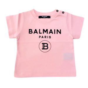Balmain – T-shirt manica corta rosa per neonata