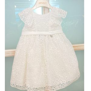 Amaya – Abito bianco in cotone ricamato
