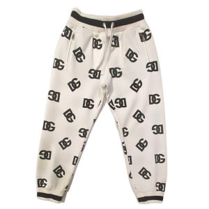 Dolce & Gabbana – Pantalone logato bianco nero