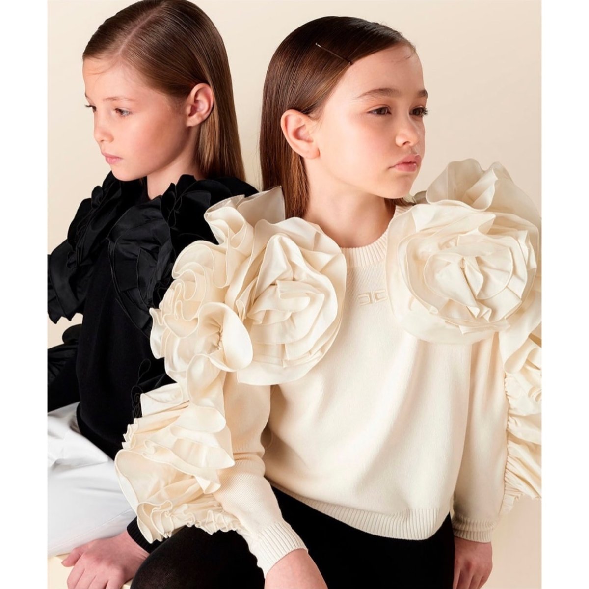 Elisabetta Franchi – Felpa rouche – Burro