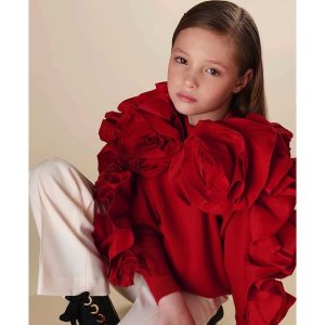 Elisabetta Franchi – Felpa rouche – red