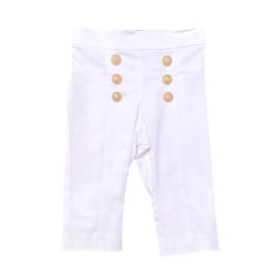 Balmain – Pantalone bianco con bottoni dorati