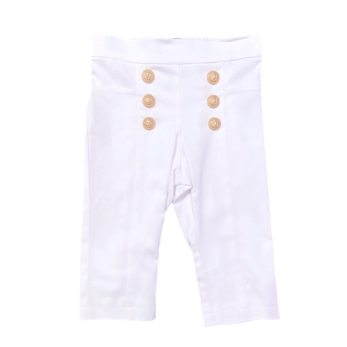 Balmain – Pantalone bianco con bottoni dorati