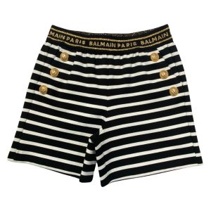 Balmain – Bermuda con bottoni e elastico dorati