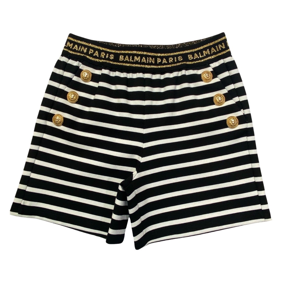 Balmain – Bermuda con bottoni e elastico dorati