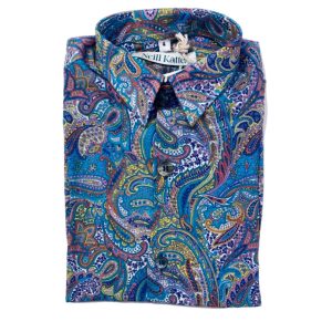 Neill Katter – Camicia azzurra a fantasia