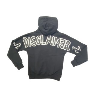 Disclaimer – Felpa nera con logo rosa