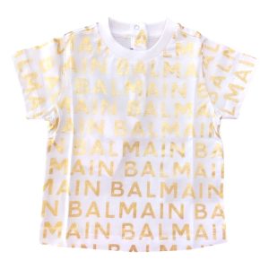 Balmain – T shirt – Bianca oro