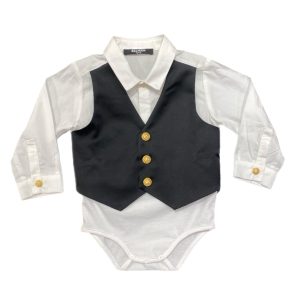 Balmain – Camicia body – Bianca nera