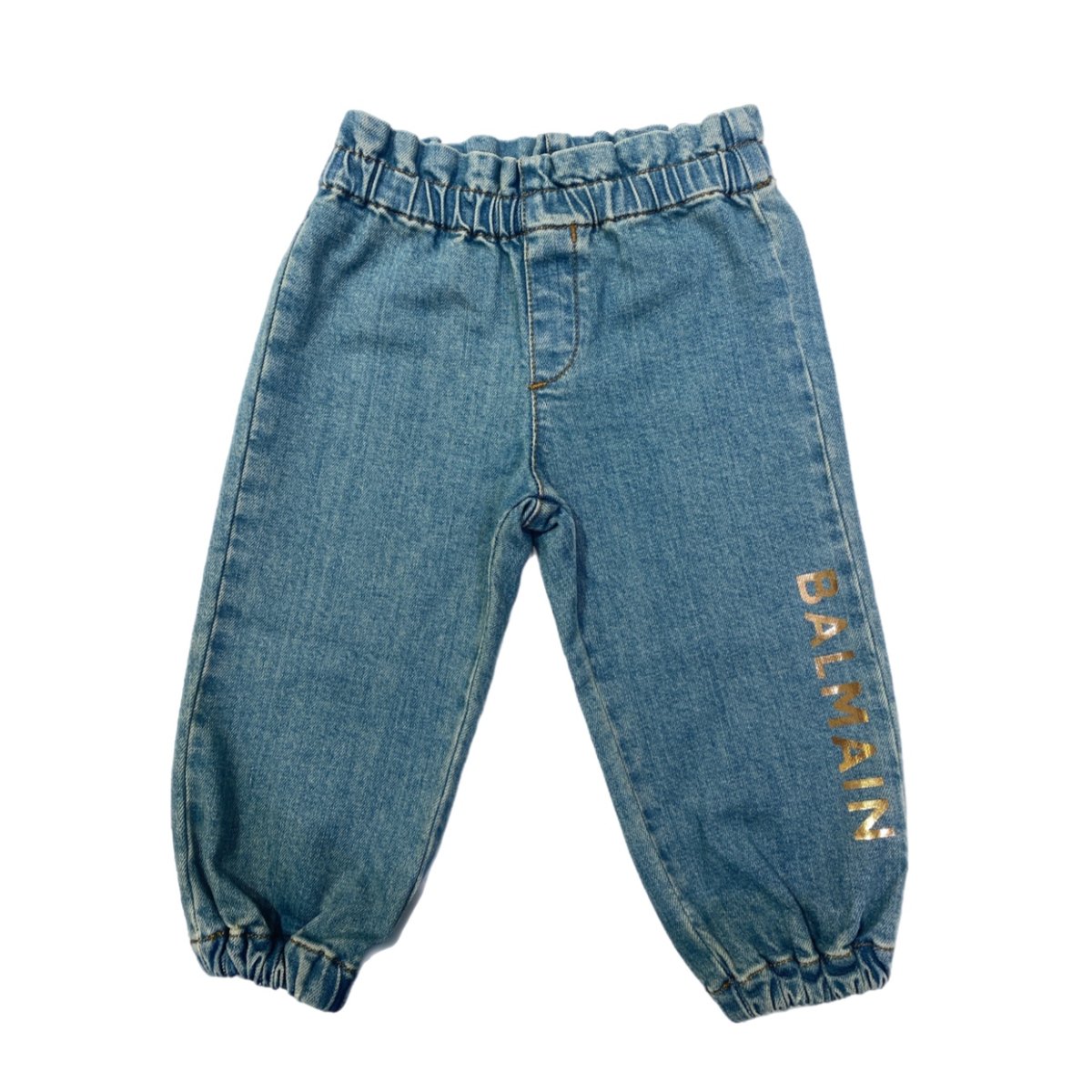 Balmain – Jeans con logo dorato - immagine 2