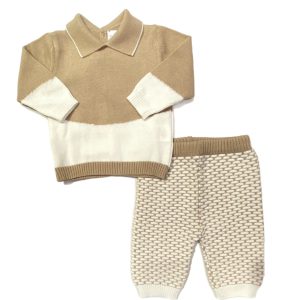 Colorichiari – Completo due pezzi bianco e beige