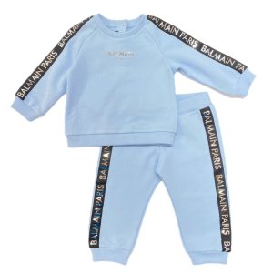 Balmain – Completo due pezzi celeste logato