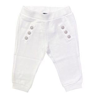 Balmain – Pantalone bianco con bottoni argento