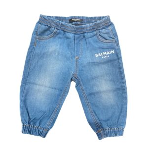 Balmain – Pantalone con logo bianco laterale