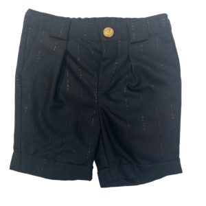 Balmain – Pantalone corto nero con bottone dorato