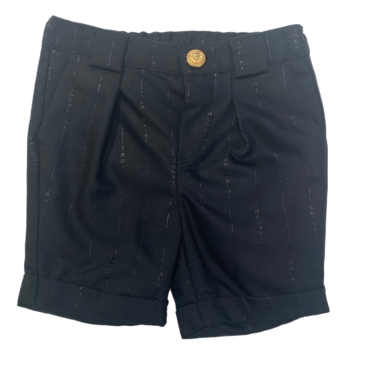 Balmain – Pantalone corto nero con bottone dorato - immagine 2