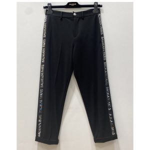 Balmain – Pantalone nero con bande logate