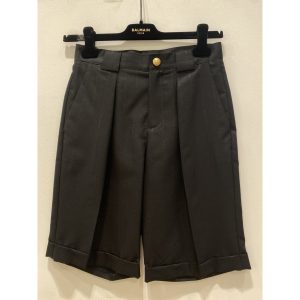 Balmain – Bermuda nera con bottone dorato