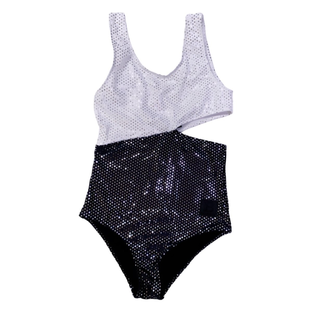 Balmain – Costume bambina intero bianco e nero