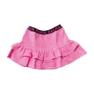 Balmain – Gonna in felpa con logo – fucsia