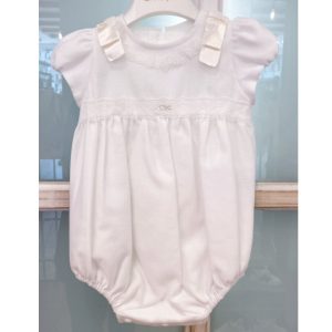 Amaya – Pagliaccetto bianco ricamato con logo