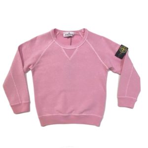 Stone Island – Felpa rosa manica lunga logata