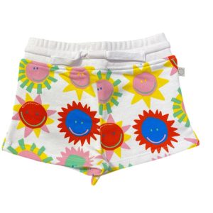 Stella Mccartney – Bermuda bianca con stampa sole