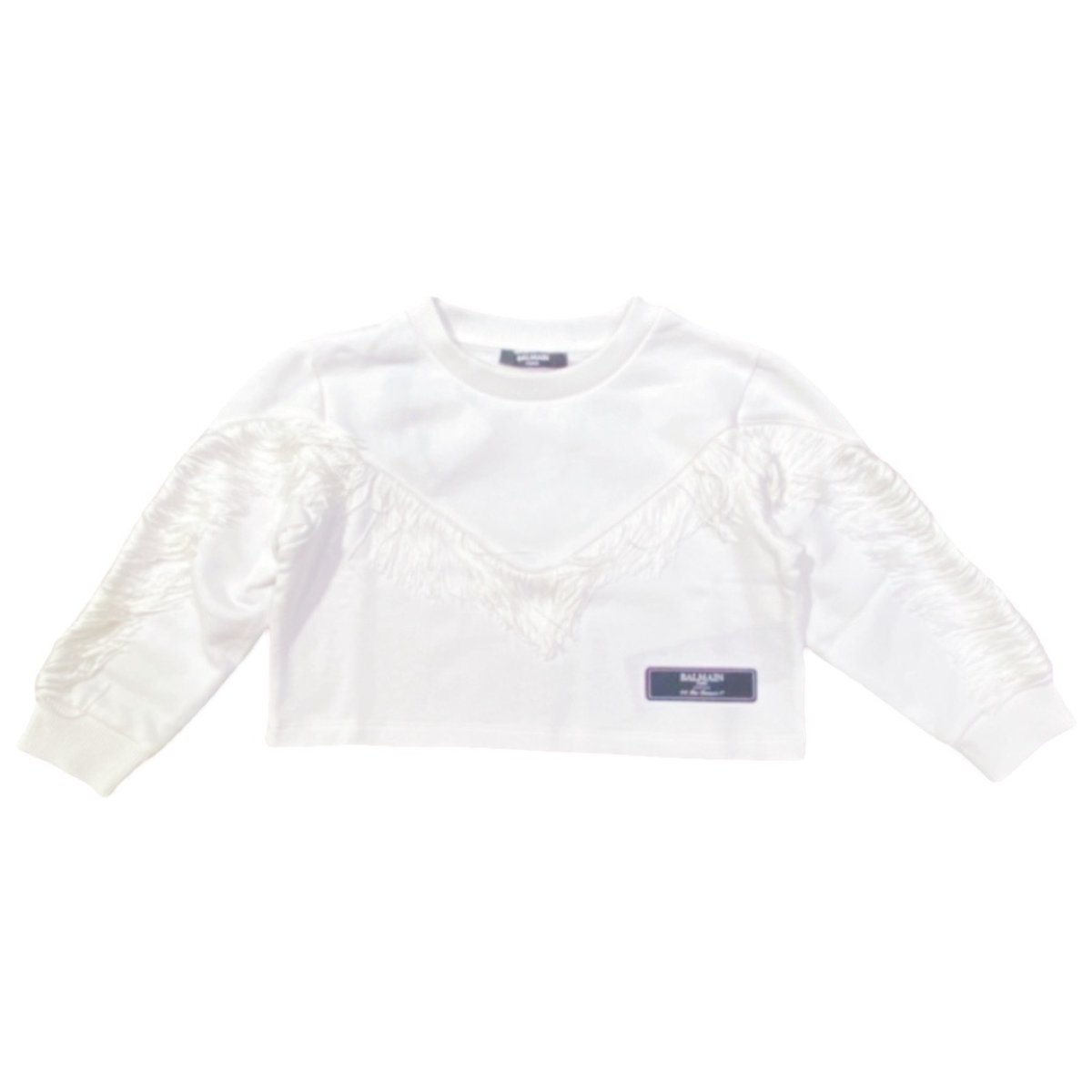 Balmain – Felpa bambina bianca con logo nero