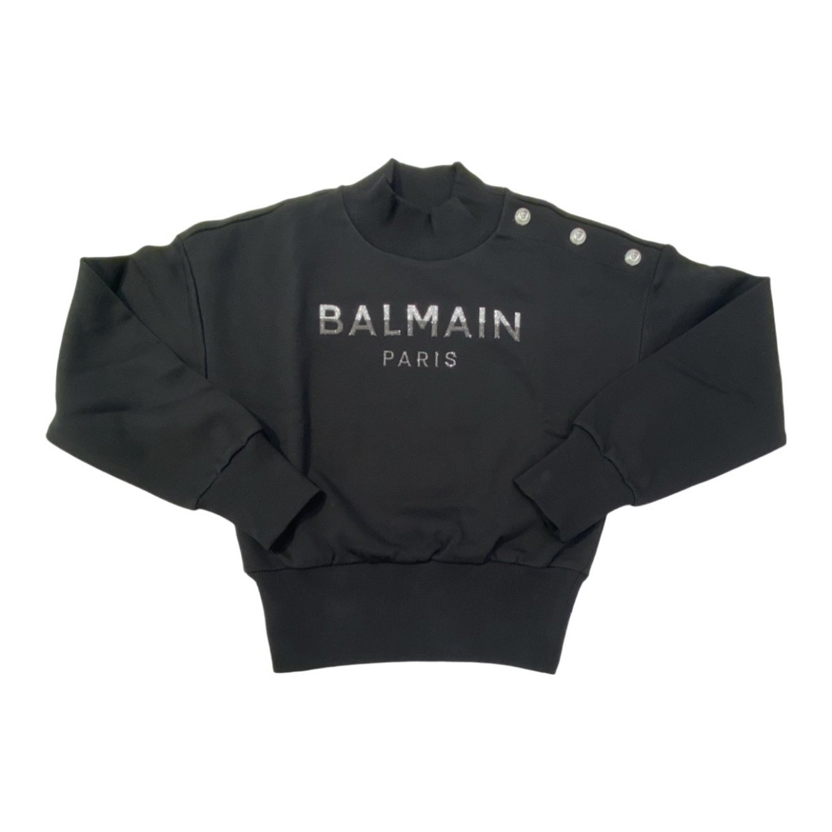 Balmain – Felpa nera con logo e bottoni - immagine 2