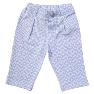 Balmain – Pantalone bianco e cielo logato