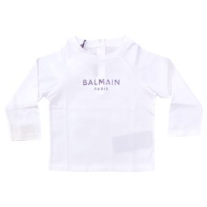Balmain – T Shirt manica lunga logata