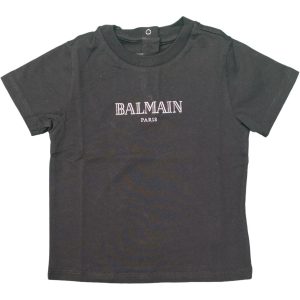 Balmain – T Shirt nera logata