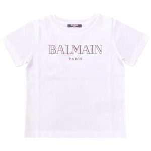 Balmain – T Shirt bianca logata