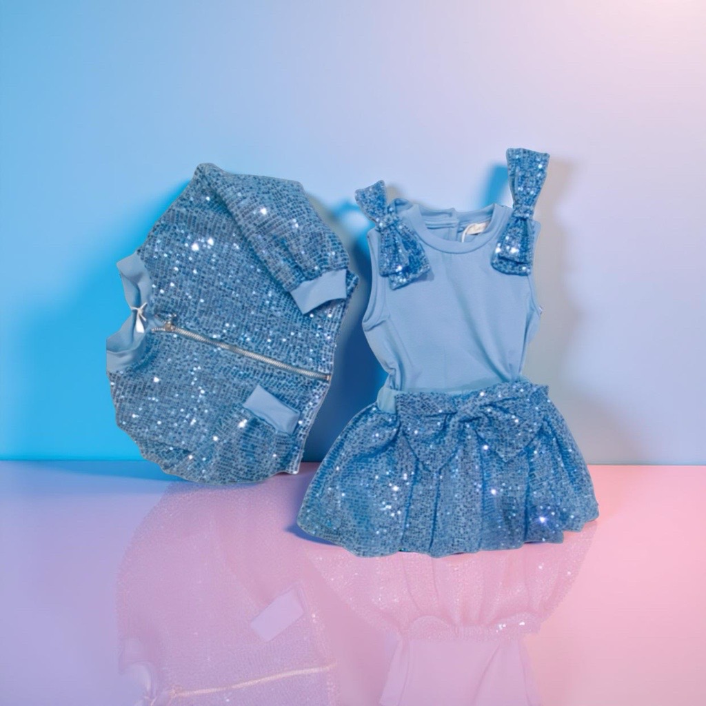 U+E – Giacchino per bambina azzurro - immagine 2