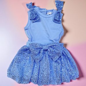 U+E – Canotta con fiocchi – Azzurro