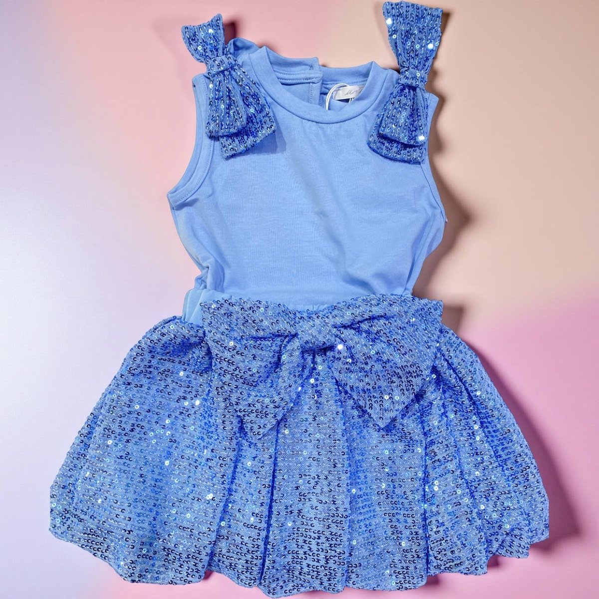 U+E – Canotta con fiocchi – Azzurro