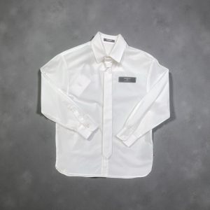 Balmain – Camicia con logo laterale