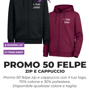 50 FELPE ZIP E CAPPUCCIO