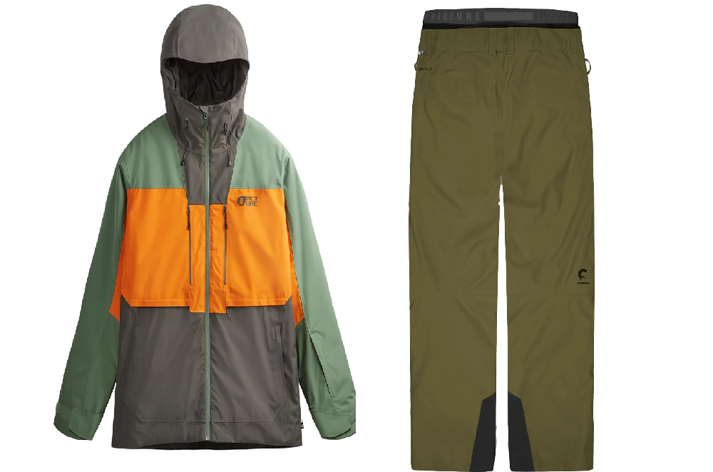 Completo Sci Picture Object Jkt Pants Verde Arancione Grigio - immagine 2