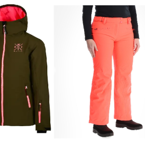 Completo Sci Donna Watts Vertical Giacca Verde Pantalone Corallo