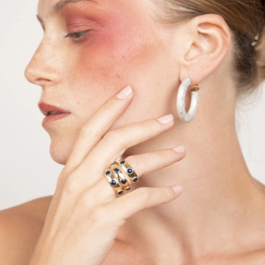 Orecchino Crono Circle Smaltato base Gold