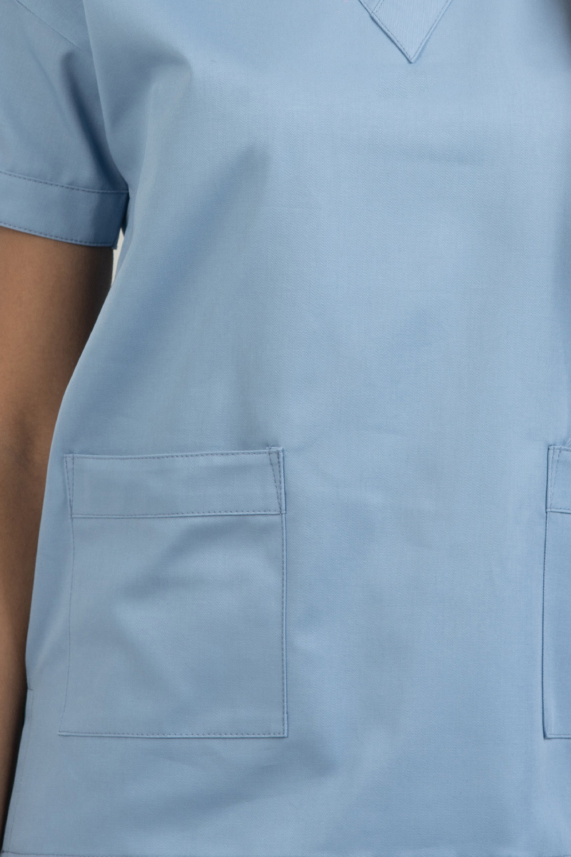 Casacca unisex collo V azzurro chiaro - immagine 4