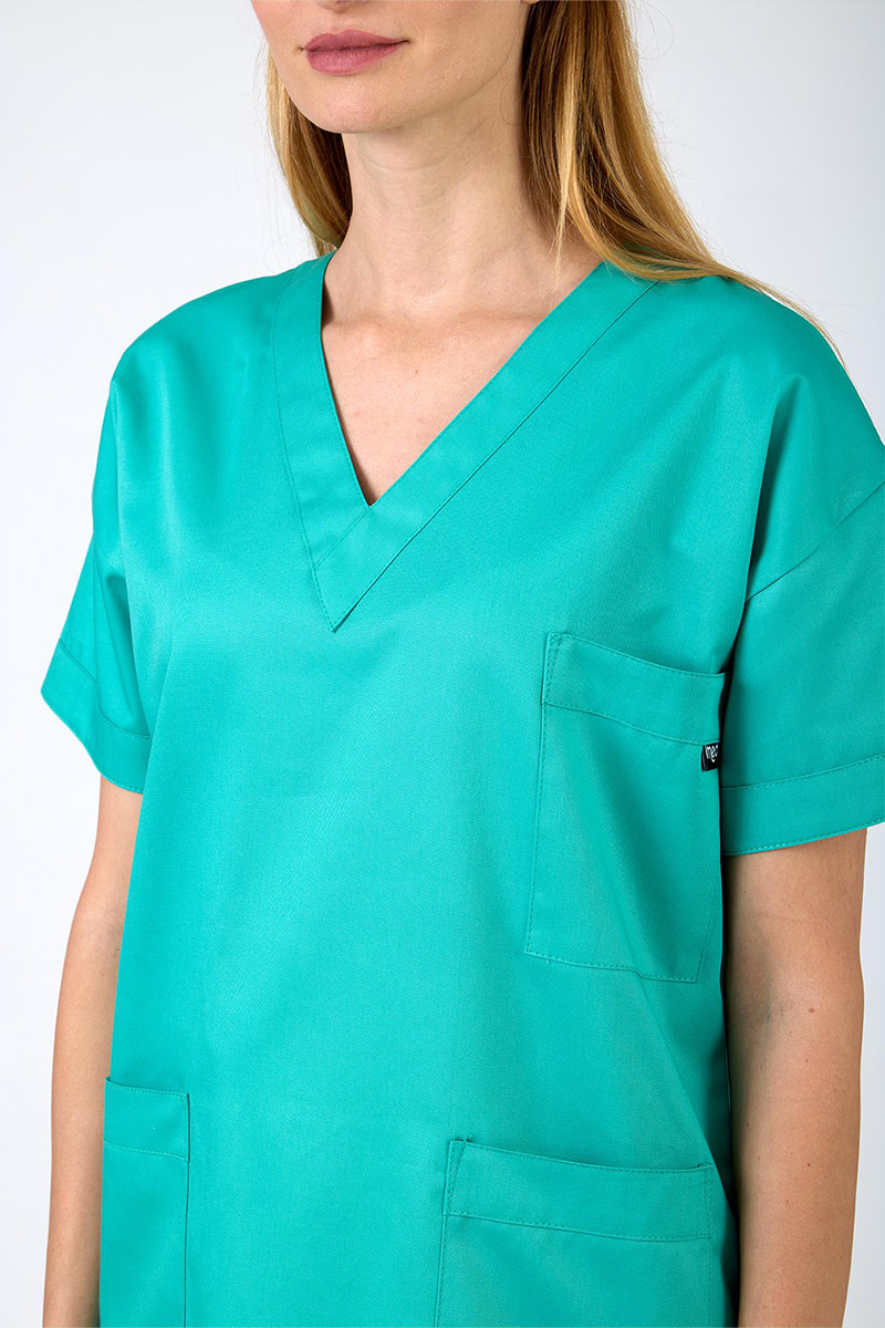 Casacca unisex collo V verde acqua - immagine 5