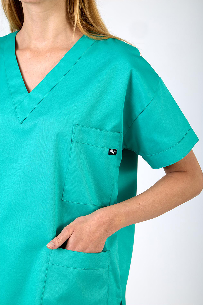 Casacca unisex collo V verde acqua - immagine 4