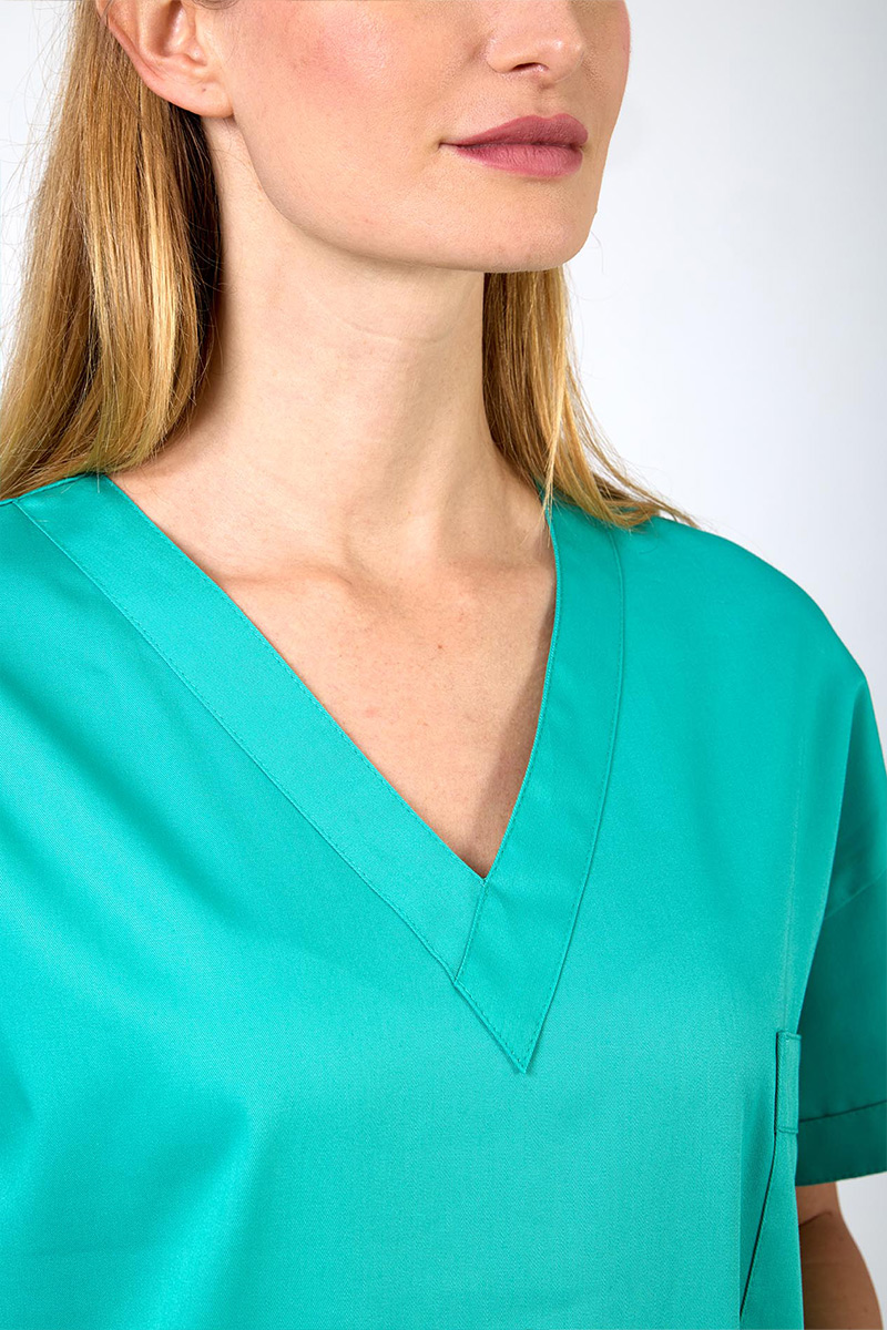 Casacca unisex collo V verde acqua - immagine 3